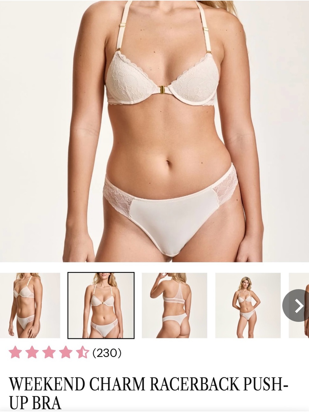 cherries Racerback Push-Up Bra (pink not cream)